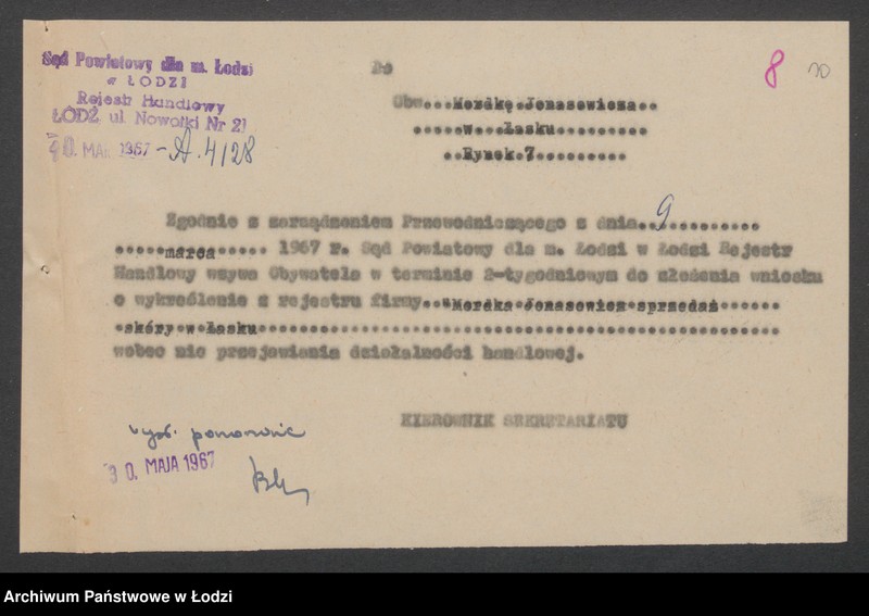 Obraz 12 z jednostki "Mordka Jonasewicz- sprzedaż skóry"