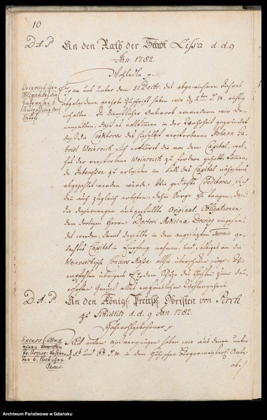 image.from.unit.number "[Liber missivarum]. Register über vorstehende Briefe von Jahr 1782. Register derer an welche vorstehende Briefe geschrieben worden vom J. 1782"