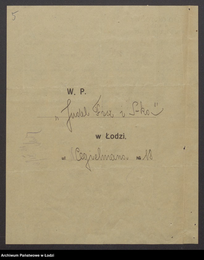 Obraz 7 z jednostki "Judel Fisz, Fajtel Berman- Judel Fisz i S-ka- wyrób i sprzedaż manufaktury"