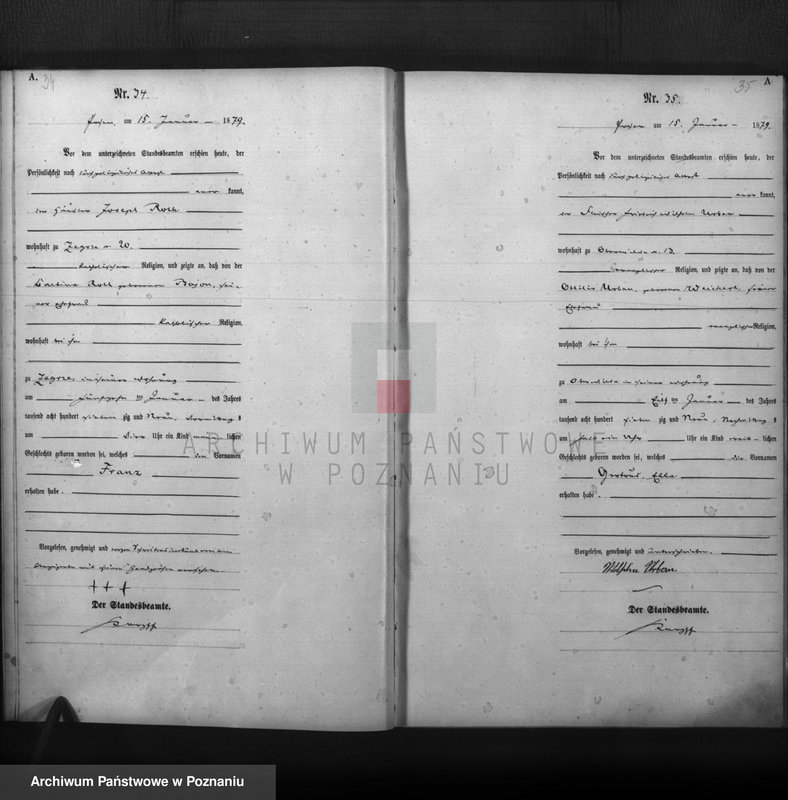 Obraz 19 z jednostki "Księga urodzeń t. I"