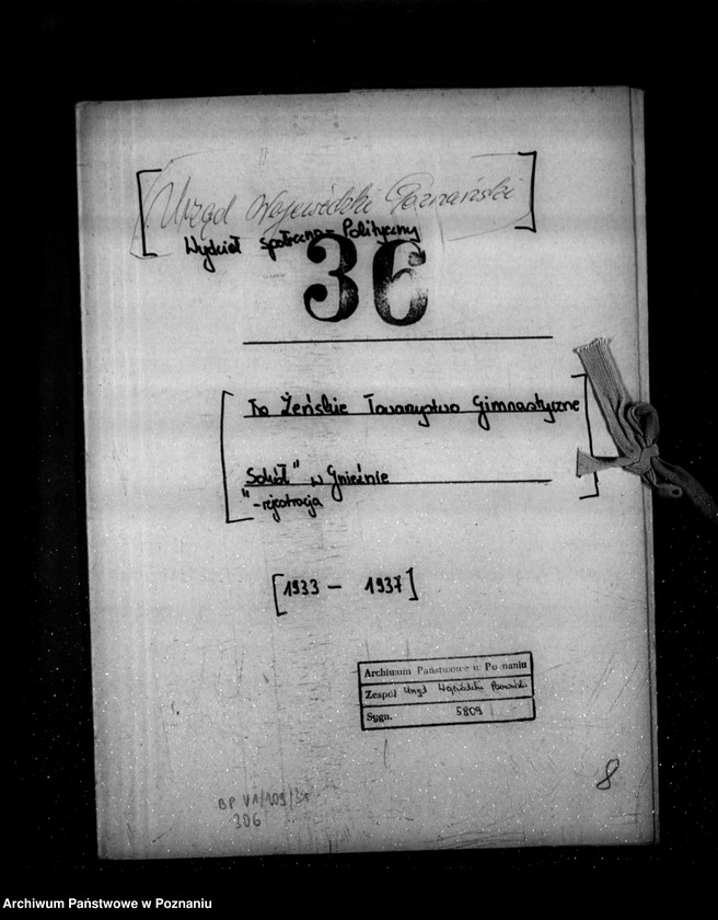 Obraz 4 z jednostki "/Żeńskie Towarzystwo Gimnastyczne Sokół w Gnieźnie - rejestracja/"