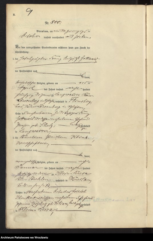 image.from.unit.number "Heiraths-Haupt-Register Breslau II 1907 Band 5"