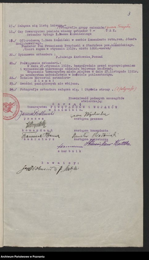 Obraz 7 z jednostki "I Baon Koźmiński Towarzystwa Powstańców w Koźminie [historia, fotografie oraz spis członków]"