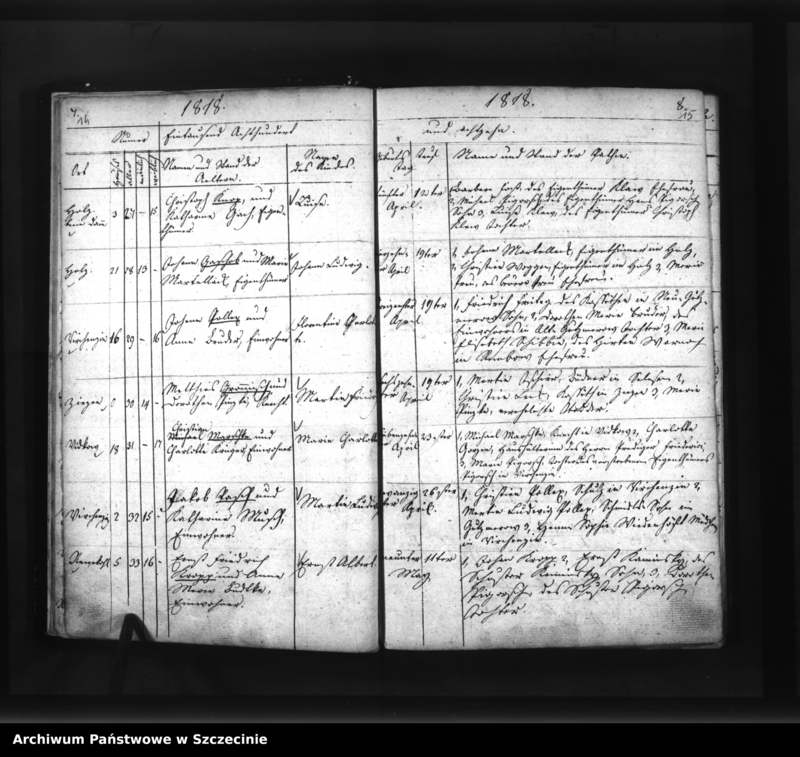 image.from.unit.number "Verzichniss der Geborenen in der Pfarre Schmolsin (Smołdzino, słup.) von ersten Januar Eintausend Achthundert und achtzehn (sic!)."