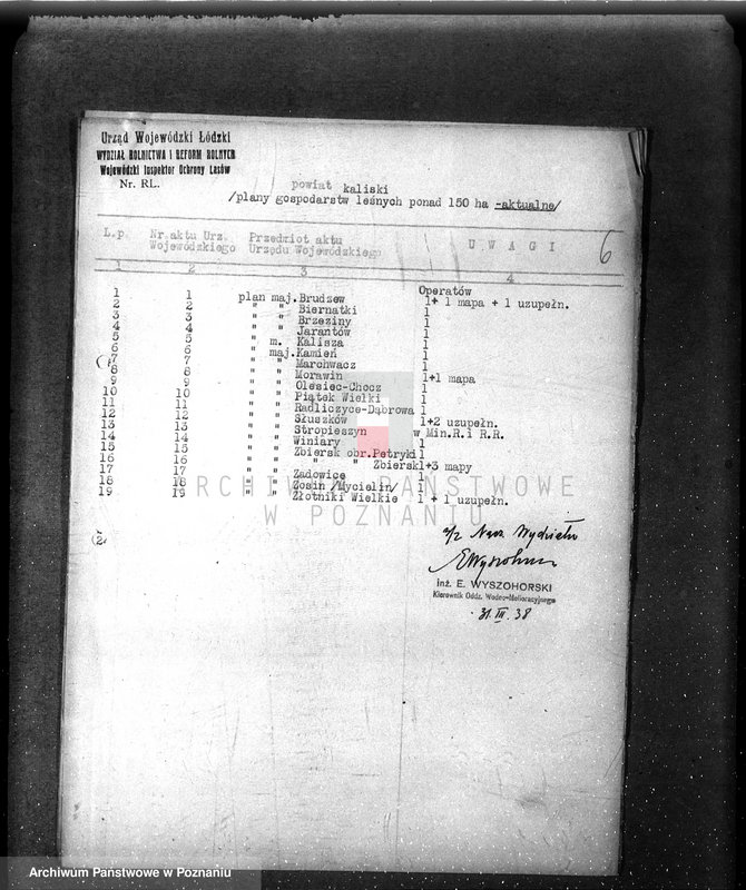 image.from.unit.number "/Inspektorat Ochrony Lasów/ /przejmowanie materiałów aktowych spisy akt/"