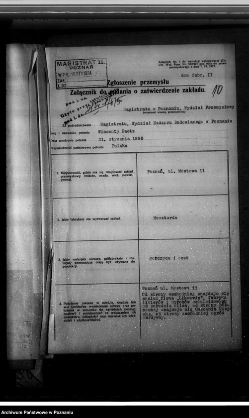image.from.unit.number "Zatwierdzenie zakładu przemysłowego wytwórni musztardy W. Paetz w Poznaniu"