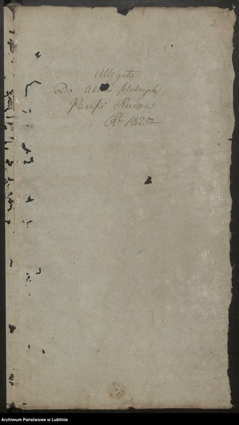 image.from.unit "Alegaty do księgi urodzeń, zapowiedzi, małżeństw i zgonów z 1825 r."
