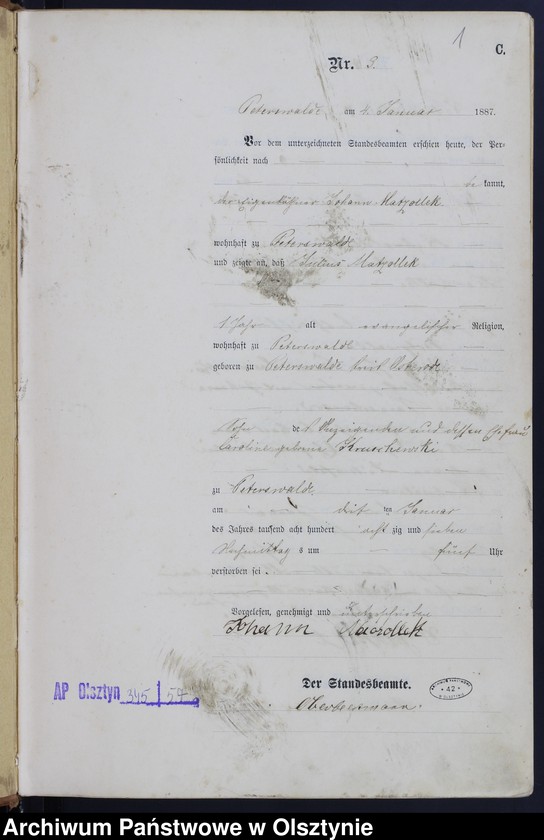 image.from.unit.number "Sterbe-Haupt-Register Nr 3 - 124"