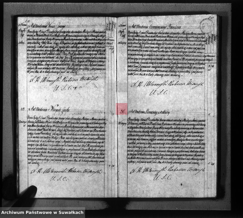 Obraz 16 z jednostki "Akta urodzonych gminy wiżańskiey obwodu seyneńskiego, w województwie augustowskim od dnia 1-go stycznia do dnia ostatniego grudnia 1823 roku"