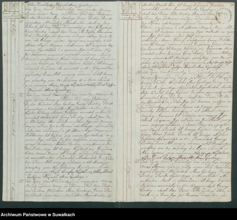 image.from.unit.number "Akta urodzonych gminy puńskiey od 1-go stycznia do dnia ostatniego grudnia 1820roku."