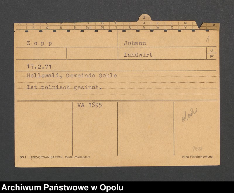 Obraz 3 z jednostki "[Zopp Johann, ur. 17.2.1871, zam. Hellewald]"