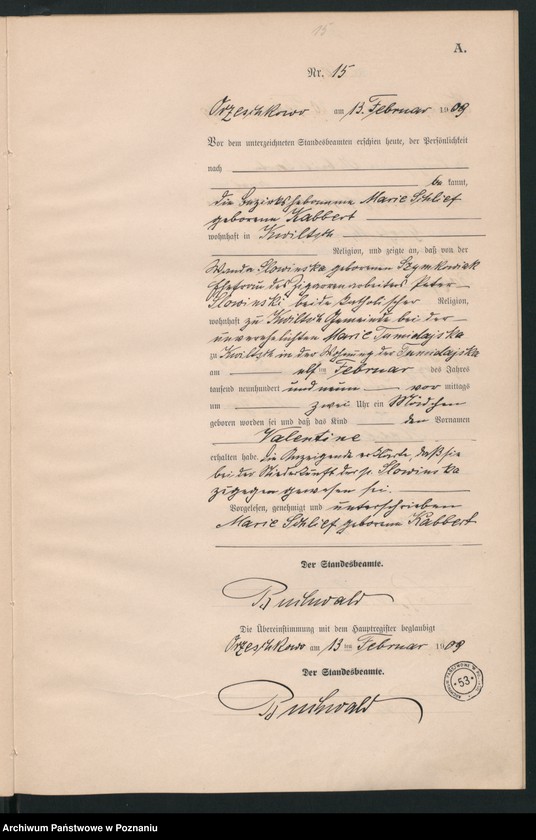 Obraz 18 z jednostki "Geburts-Neben-Register"