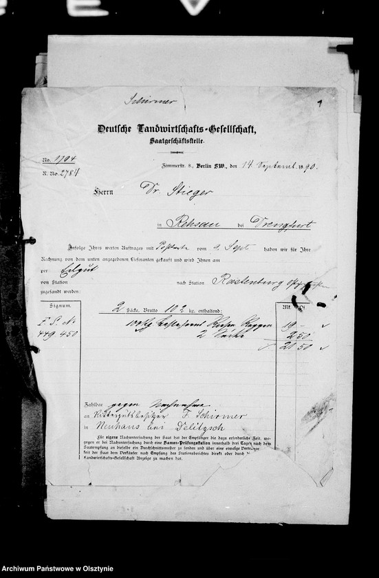 image.from.unit.number "/Korrespondenz der Deutschen Landwirtschafts Gesellschaft u. der Rechtsanwälte Steller, Axt u. Landsberger mit Dr. Stieger- Rehsau/"