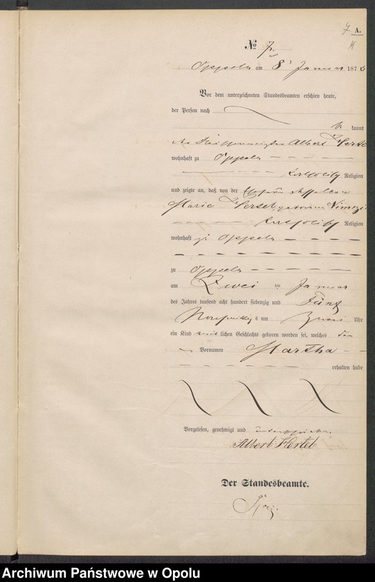 Obraz 11 z jednostki "[Księga urodzeń za rok 1875 Opole nr 1-480]"