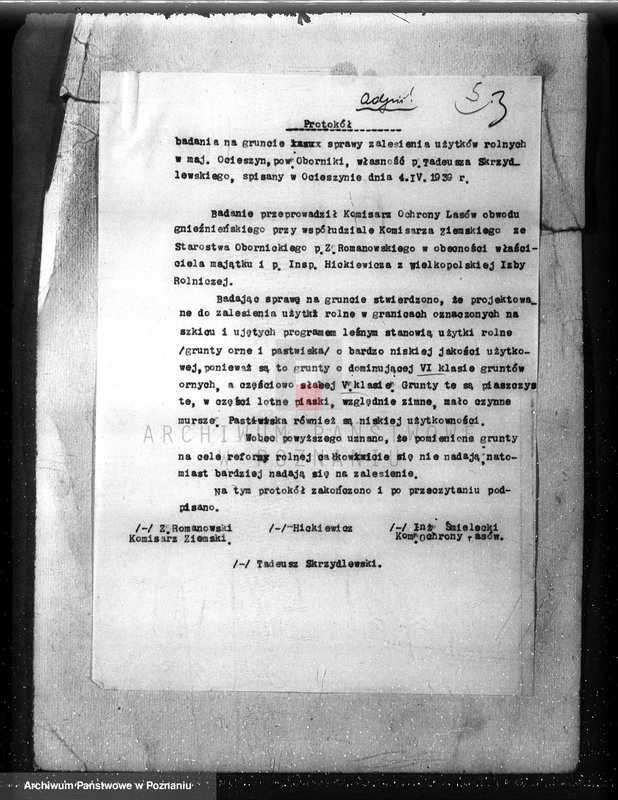 image.from.unit.number "Las majętność Ocieszyn powiat obornicki"