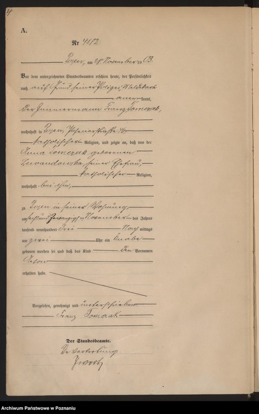 Obraz 7 z jednostki "Księga urodzeń tom VIII"