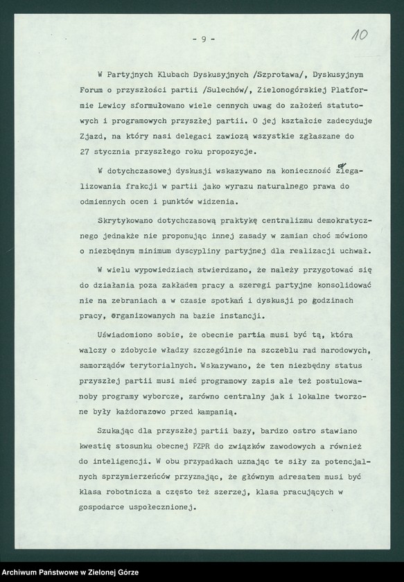 image.from.unit.number "Protokół z XI plenarnego posiedzenia KW nt. Zadania wojewódzkiej organizacji partyjnej przed XI Zjazdem PZPR. Załączniki. 10 listopada 1989"