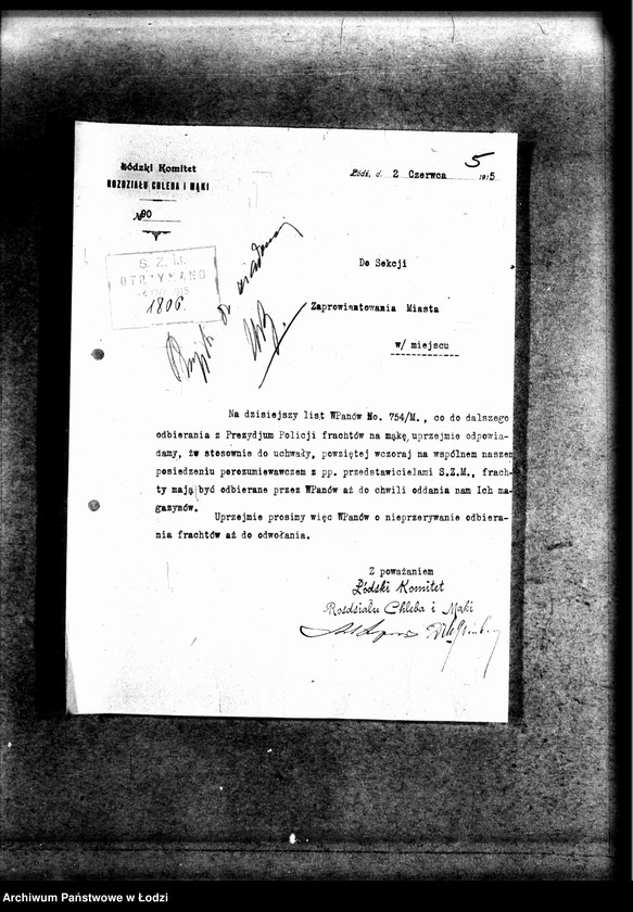 Obraz 12 z jednostki "Korespondencja Sekcji Zaprowiantowania Miasta"