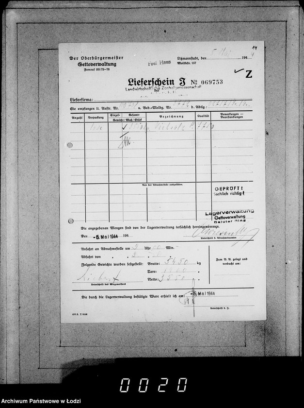 Obraz 18 z jednostki "Aufträge, Lieferscheinen und Rechnungen 100701-100791"