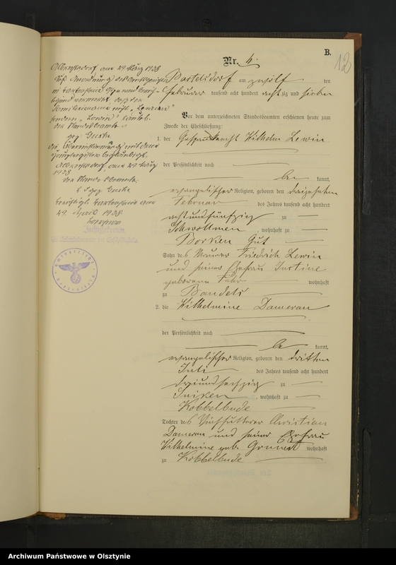 image.from.unit.number "Heiraths-Neben-Register Nr 1 - 19"