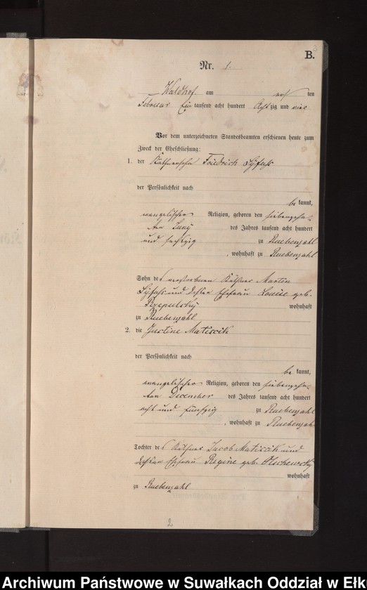 image.from.unit.number "Heiraths-Neben-Register des Königlichen Preussischen Standes-Amtes Orlen Kreis Loetzen"
