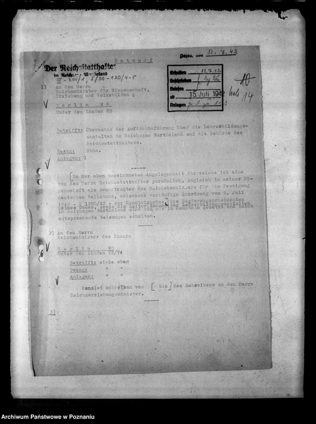 Obraz 18 z jednostki "Organisationsangelegenheiten. Landjahrverwaltung. Schulaufsicht über Volks- und Haupt- Schulen. Tätigkeitsbericht der Berufs- und Fachschulen"