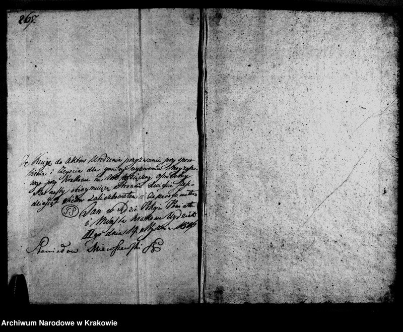 image.from.unit.number "Xięga IIga Akt Stanu Cywilnego dla Zgromadzenia Osób Wyznanania Moyzesowego w Wolnem Miescie Krakowie Zamieszkałych Obeymuiąca Akta Urodzenia i Przyznania Przysposobienia i Zeyscia w Roku 1816m prowadzona i Redagowana przez Stanisława Hebdank Dudzicza Urzędnika Stanu Cywilnego teyze Gminy"