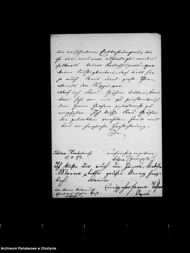 image.from.unit.number "/Agnes Gfin Schwerin geb. Lehndorff an ihre Mutter Anna Gfin geb. Hahn/"