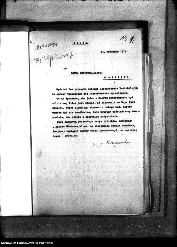 Obraz 18 z jednostki "Sprawy szczegółowo-administracyjne Aprowizacja b. Dzielnicy Pruskiej"