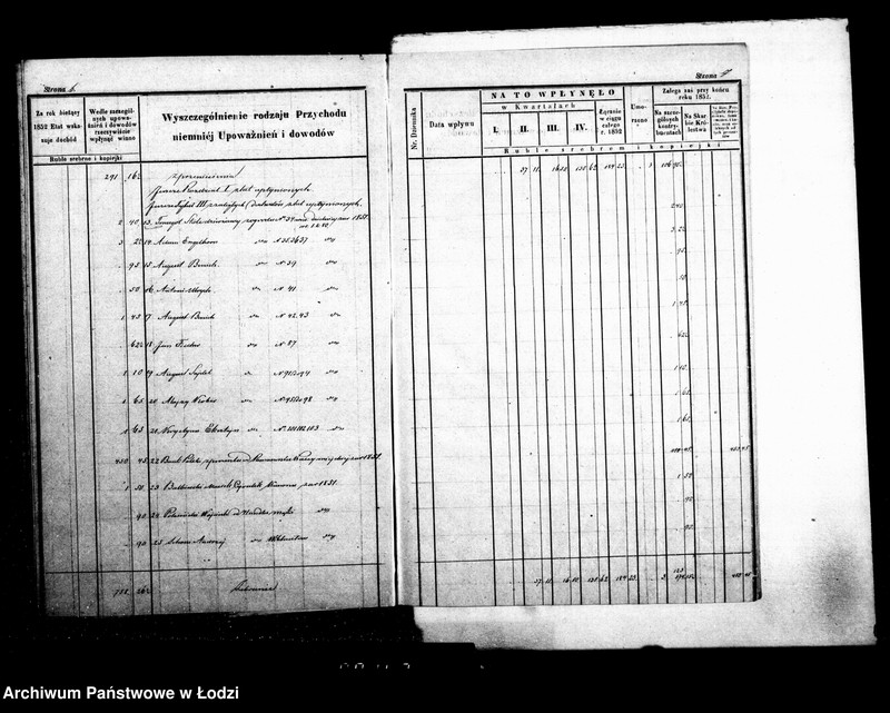 Obraz 8 z jednostki "Manuał przychodu i wydatku kasy ekonomicznej m. Łodzi na rok 1852"