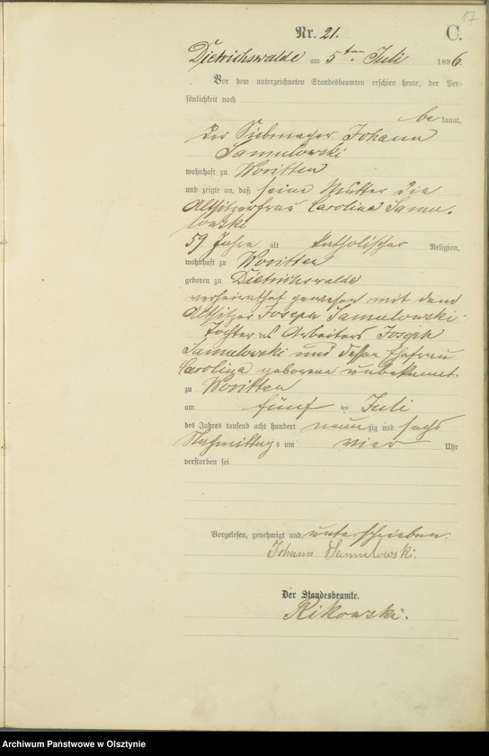 image.from.unit.number "Sterbe-Haupt-Register Nr 3 - 4 i 7 - 50"