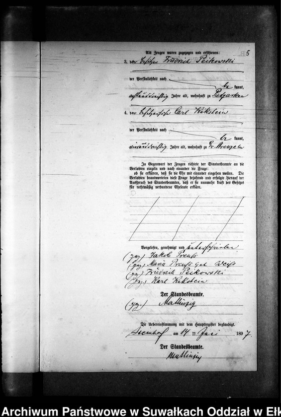 image.from.unit.number "Heiraths-Neben-Register des Preussischen Standes-Amtes Gr. Strengeln Kreis Angerburg"