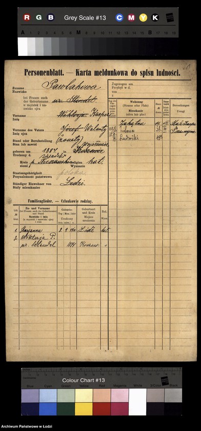 Obraz 3 z jednostki "[Spis ludności Łodzi] Pawlak"