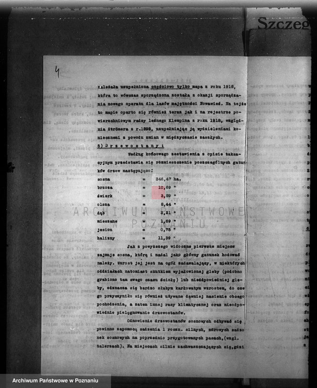 Obraz 8 z jednostki "Plan urządzenia gospodarstwa leśnego dla lasu majętności Zbąszyn-Perzyny powiat nowotomyski 1929-1939"