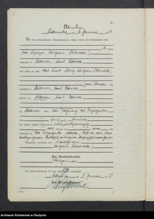 image.from.unit.number "Sterbe-Neben-Register Nr 1 - 43"