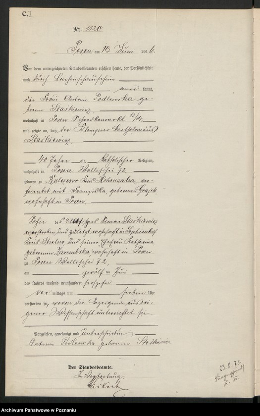 Obraz 4 z jednostki "Księga miejscowa zgonów tom III [Rejestr główny zgonów]"