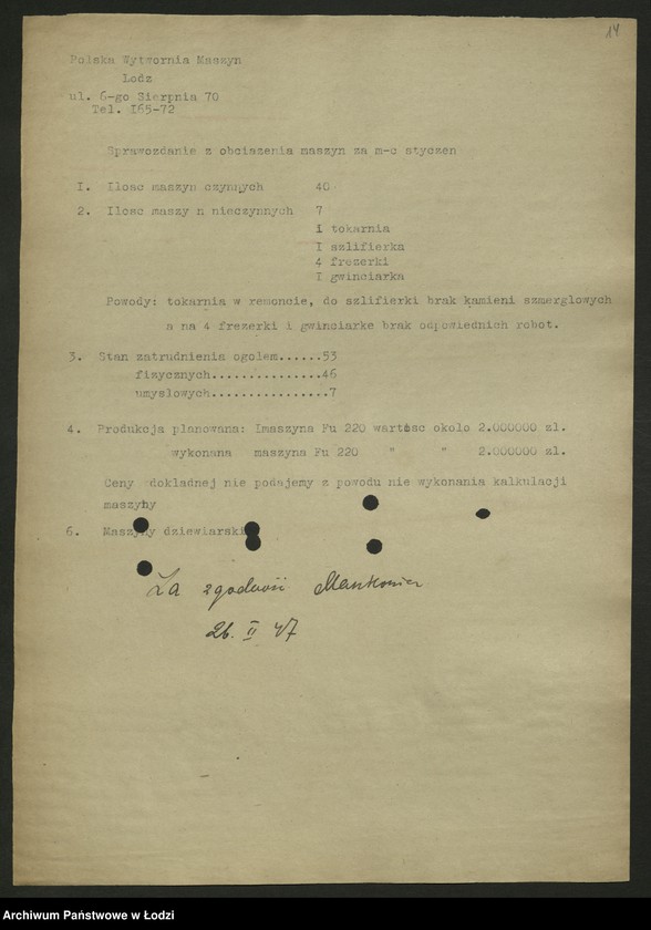 Obraz 15 z jednostki "Zjednoczenie Przemysłu Budowy Maszyn Włókienniczych; protokół [narady], sprawozdania [z produkcji]"
