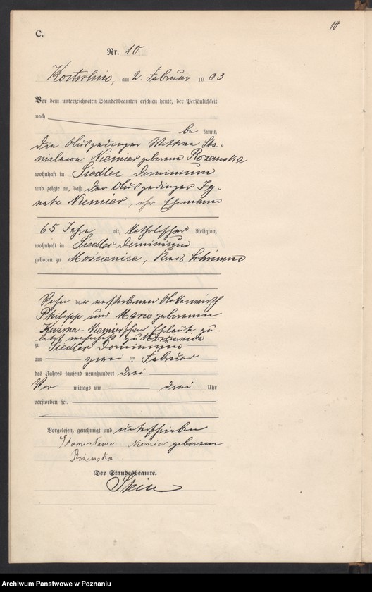 Obraz 13 z jednostki "Sterbe-Haupt-Register"