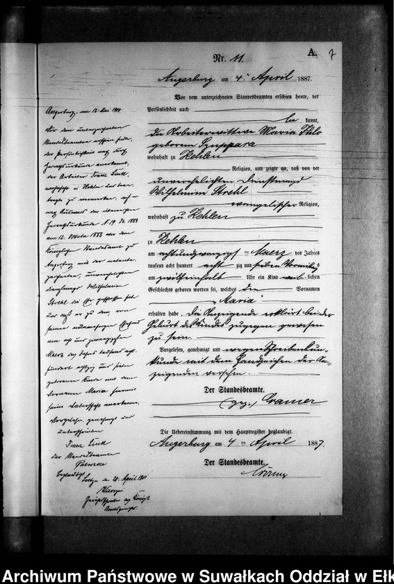 image.from.unit.number "Geburts-Neben-Register des Preussischen Standes-Amtes Kehlen Kreis Angerburg"