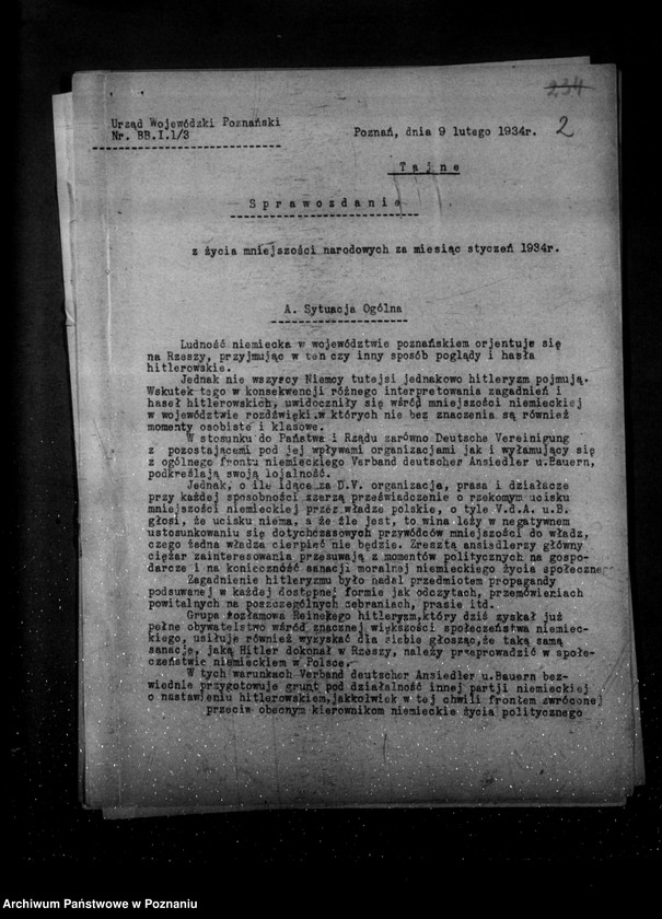 Obraz 6 z jednostki "Sprawozdania z życia mniejszości narodowych za miesiące styczeń-marzec 1934 r."