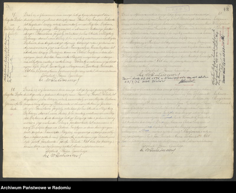 image.from.unit.number "Duplikat akt urodzonych, zaślubionych i zmarłych parafii Głowaczów za 1920 rok"