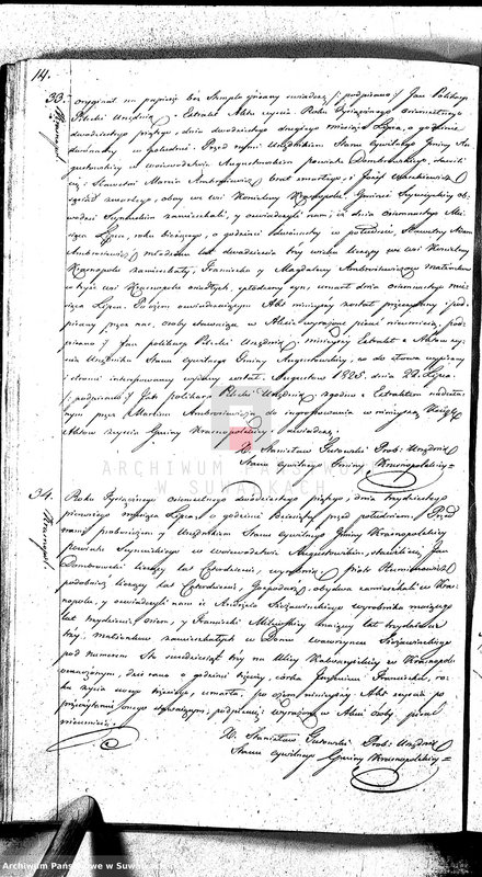 image.from.unit.number "Akta Zeszłych Gminy Krasnopolskiey Powiatu Seyneńskiego od 1-go Stycznia 1825. Województwo Augstowskie."