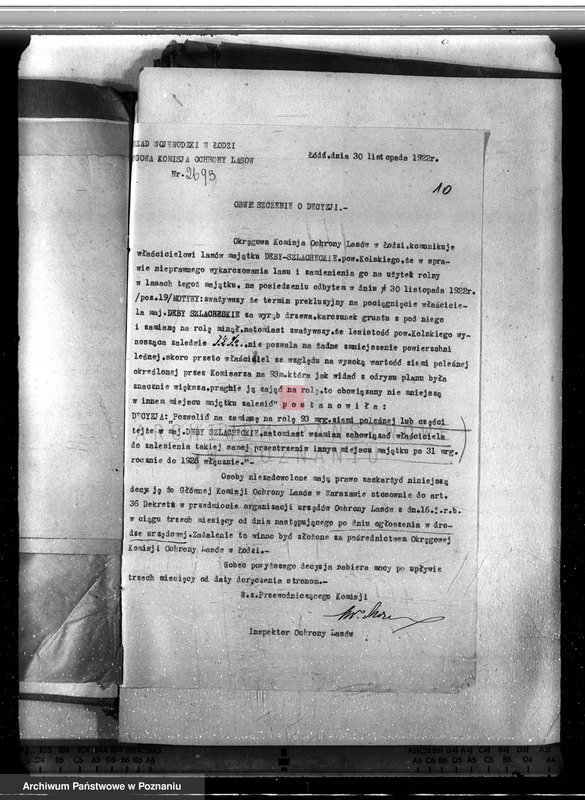 Obraz 14 z jednostki "Sprawa nieprawego wykarczowania lasu i zamiana go na użytek rolny w lasach majątku Dęby Szlacheckie własność P. J. Żeromskiego"