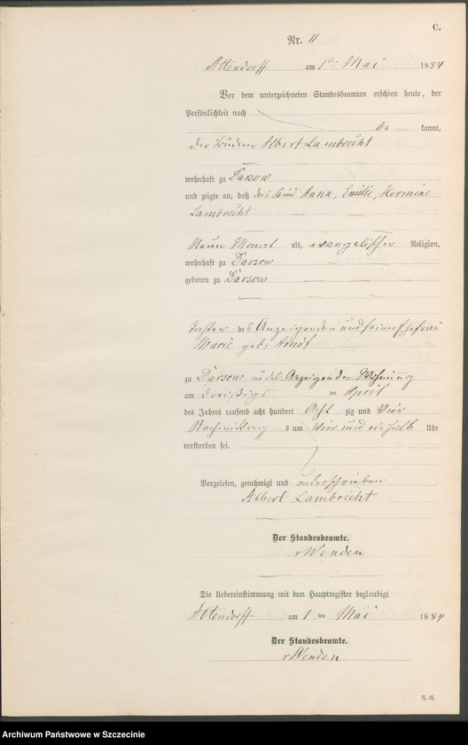 Obraz 14 z jednostki "Sterbe-Register (Neben-Register)"