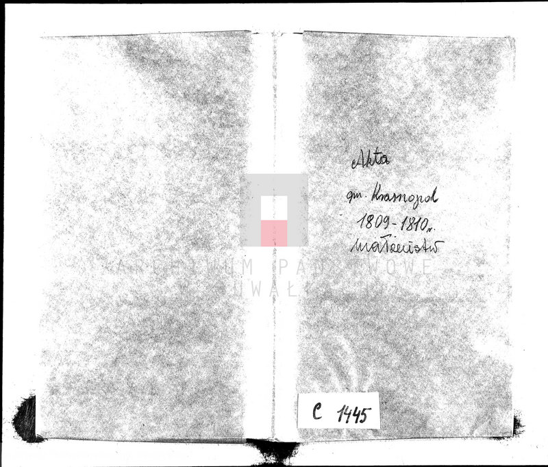 Obraz 2 z jednostki "Akta Cywilne Małżeństwa Gminy Krasnopolskiey od R.1809 1-go Maia do 1810 1-go Maia."
