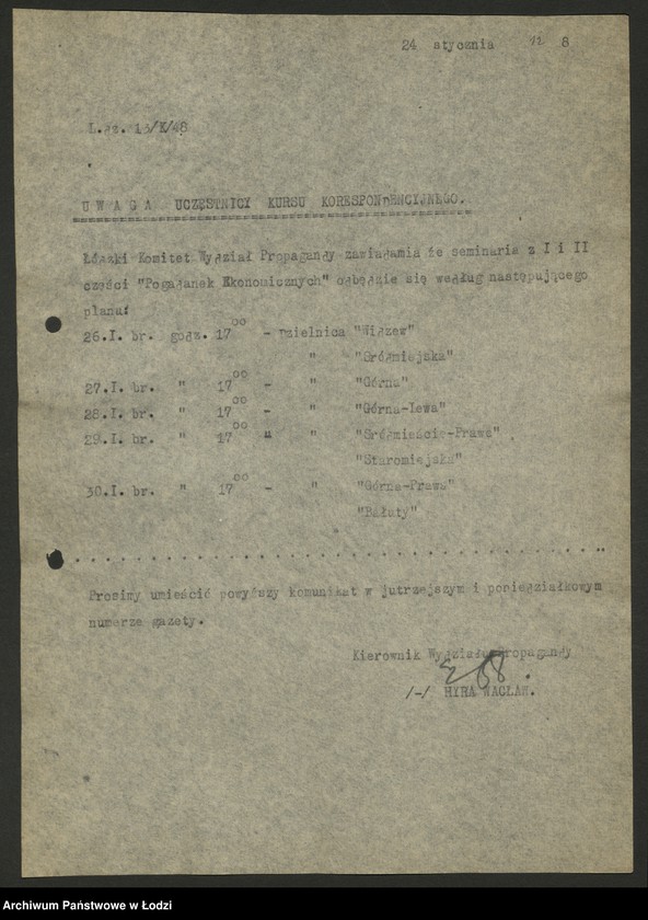 Obraz 13 z jednostki "Komunikaty w sprawie szkolenia międzypartyjnego"
