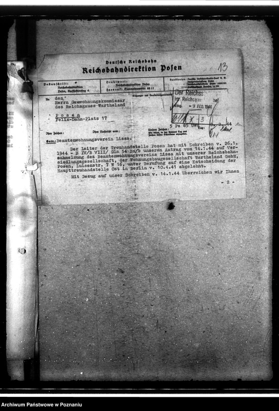 Obraz 17 z jednostki "Beamtenwohnungsverein in Lissa (Leszno)"