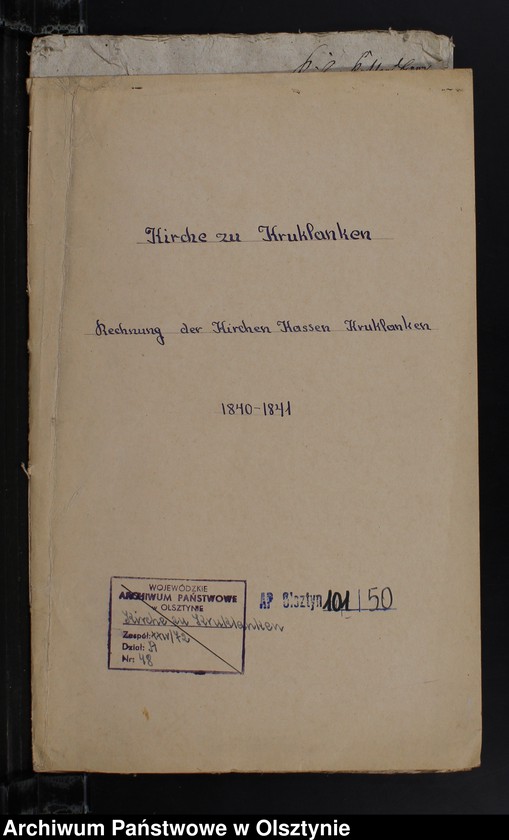 image.from.unit.number "Rechnung der Kirchen Kassen Kruklanken"