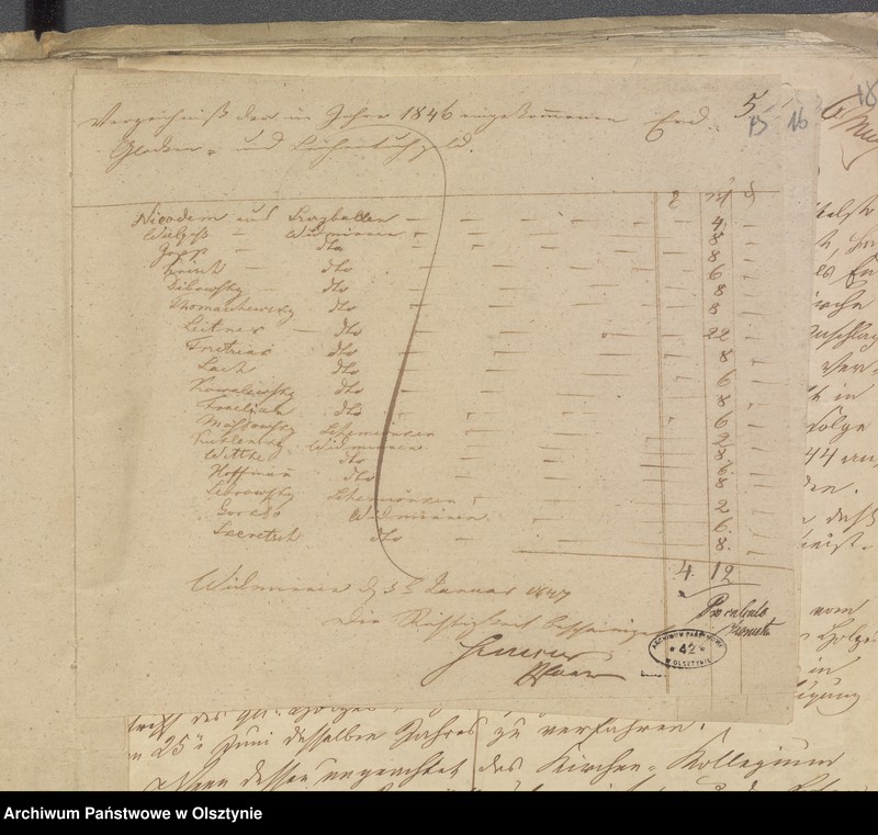 image.from.unit.number "Beläge zur Rechnung der Kirchen Kasse zu Widminnen"