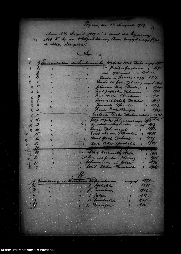 Obraz 5 z jednostki "/spisy akt przejętych przez Wydział Kasowy/"